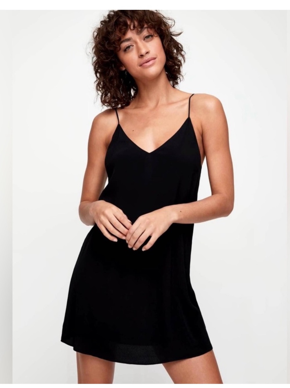 Wilfred Free Black Suède Dress with Spaghetti Straps